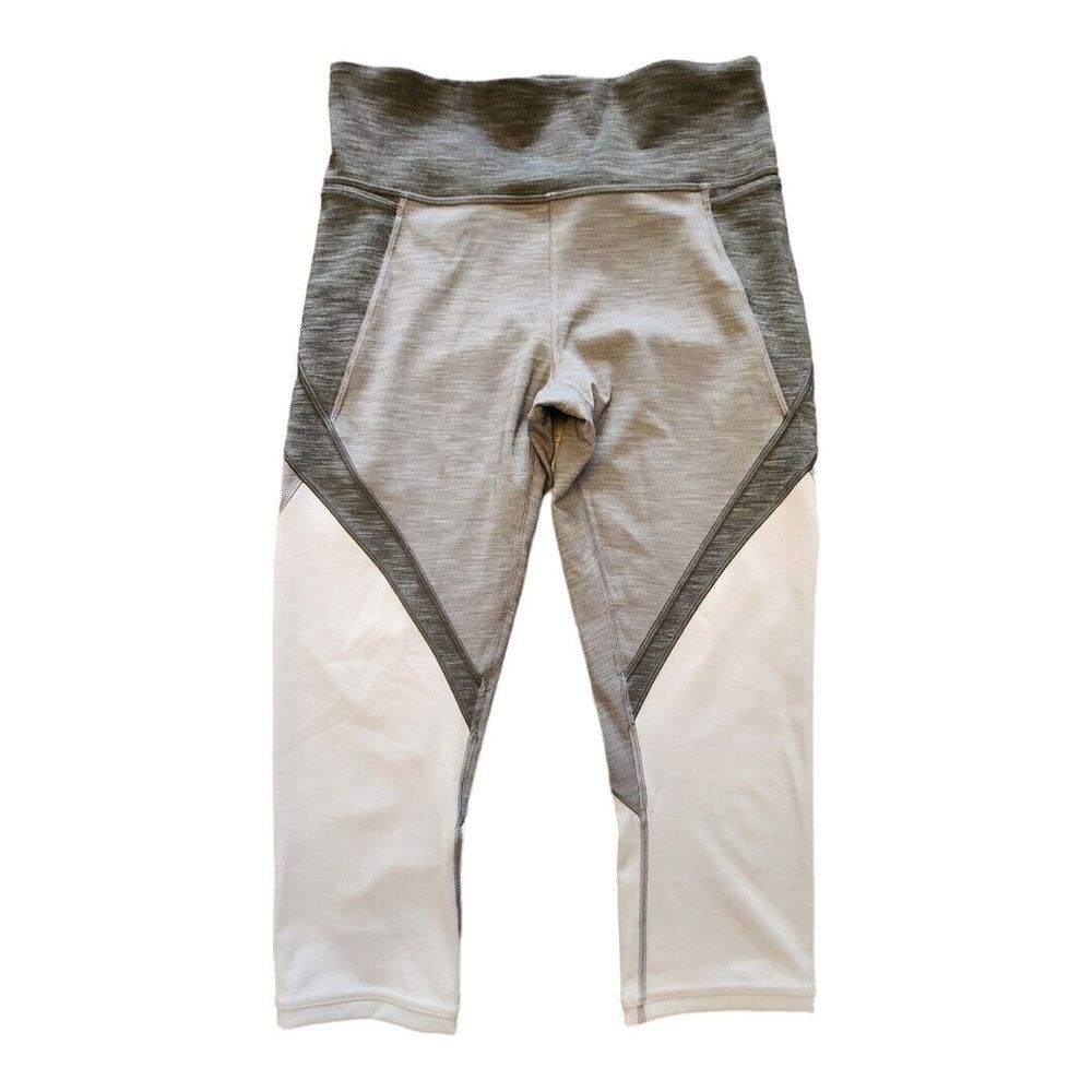 Lululemon Early Extension High Rise‎ Crop Leggings Gray Size 6 Luxtreme Pockets